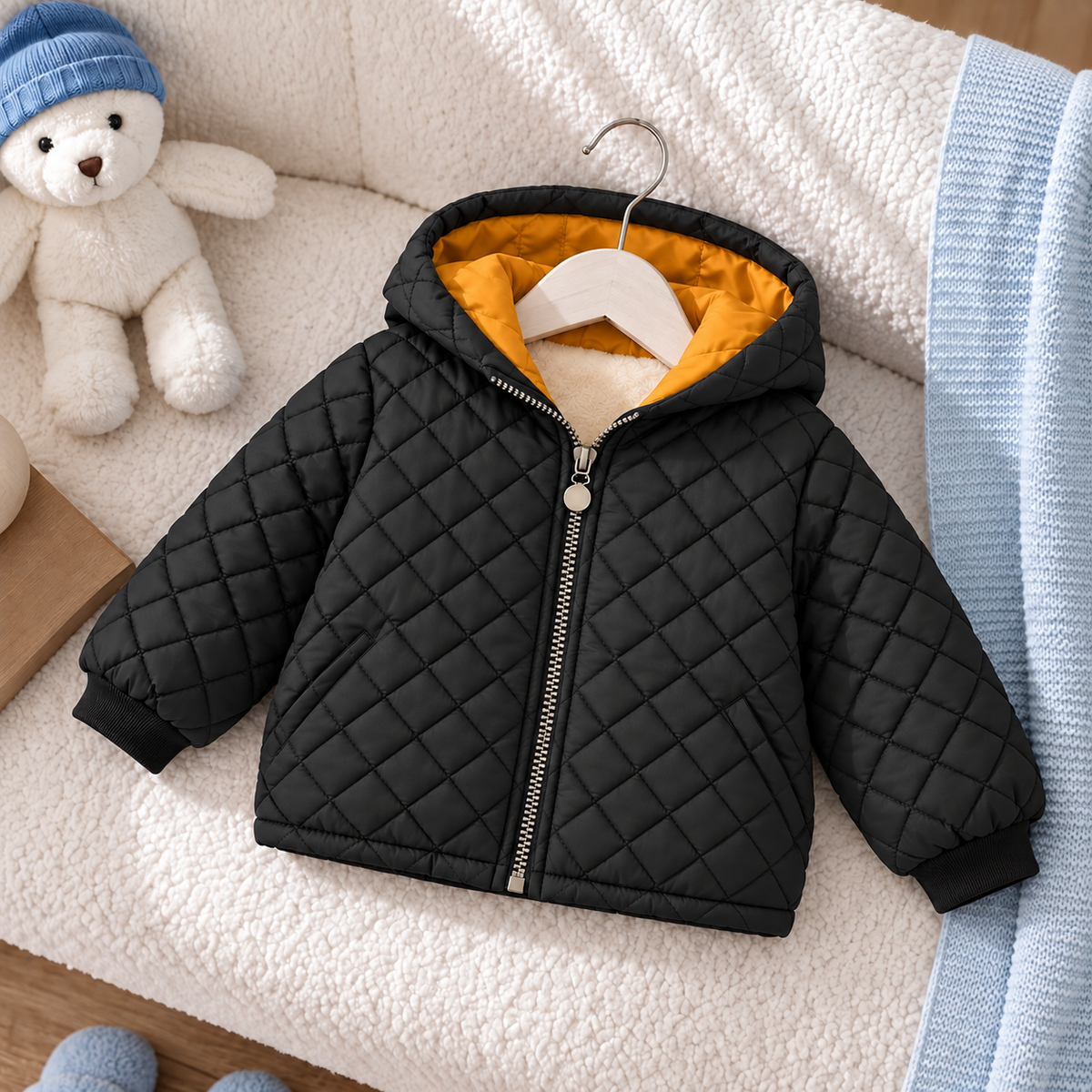 Kids’ Quilted Hooded Jacket – Cozy Warmth for Everyday Adventures