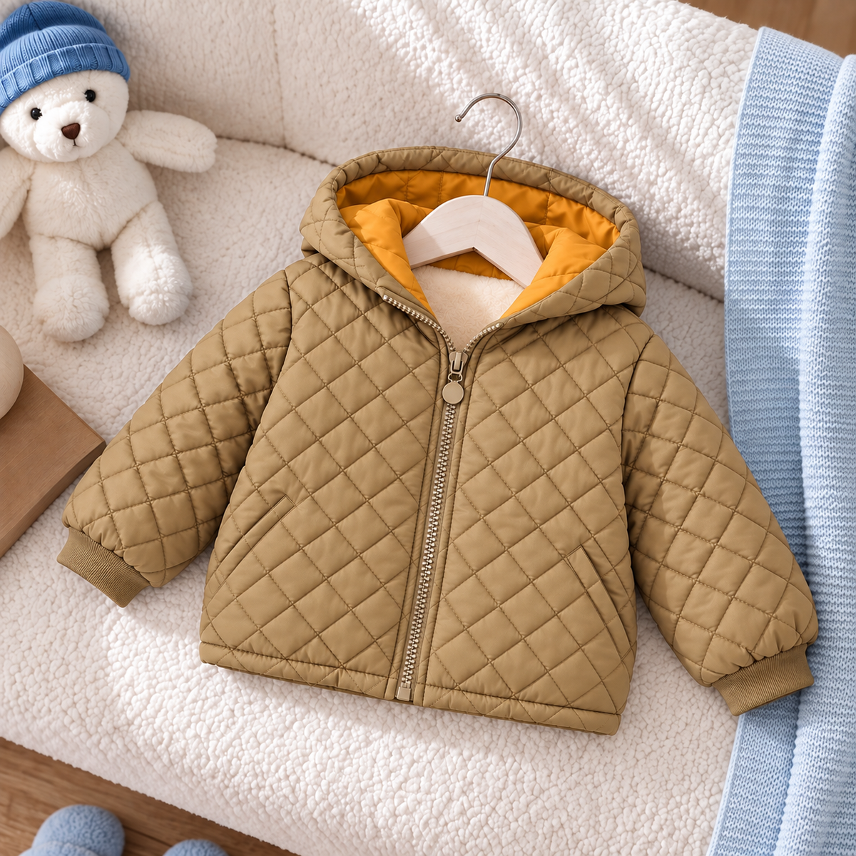 Kids’ Quilted Hooded Jacket – Cozy Warmth for Everyday Adventures