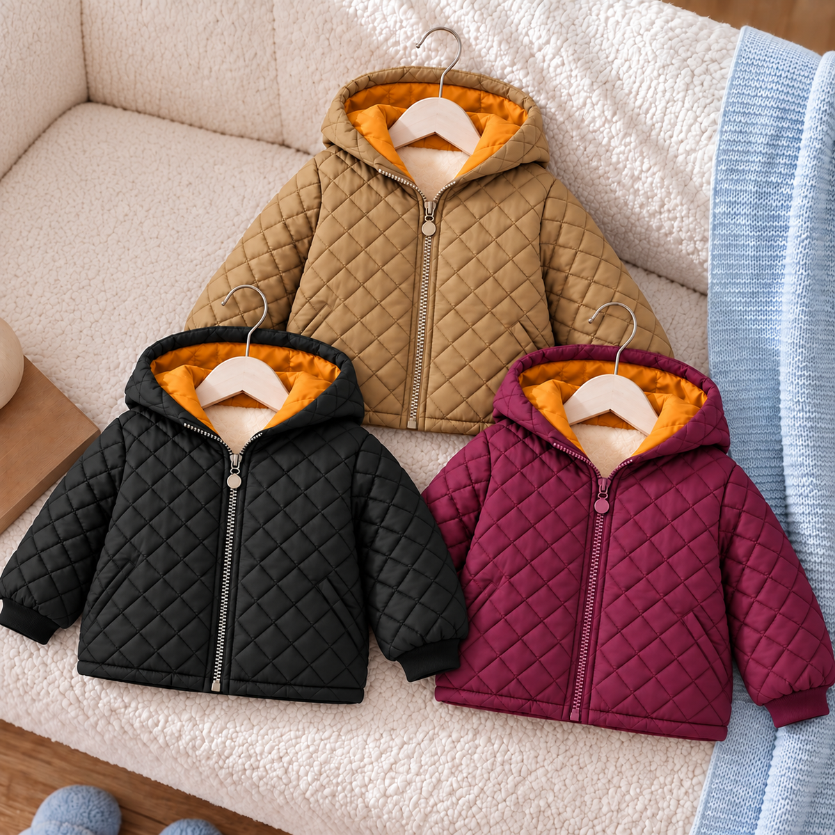 Kids’ Quilted Hooded Jacket – Cozy Warmth for Everyday Adventures