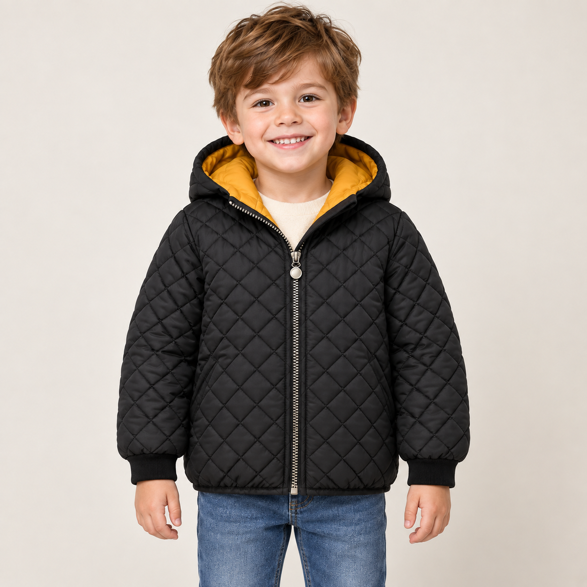 Kids’ Quilted Hooded Jacket – Cozy Warmth for Everyday Adventures