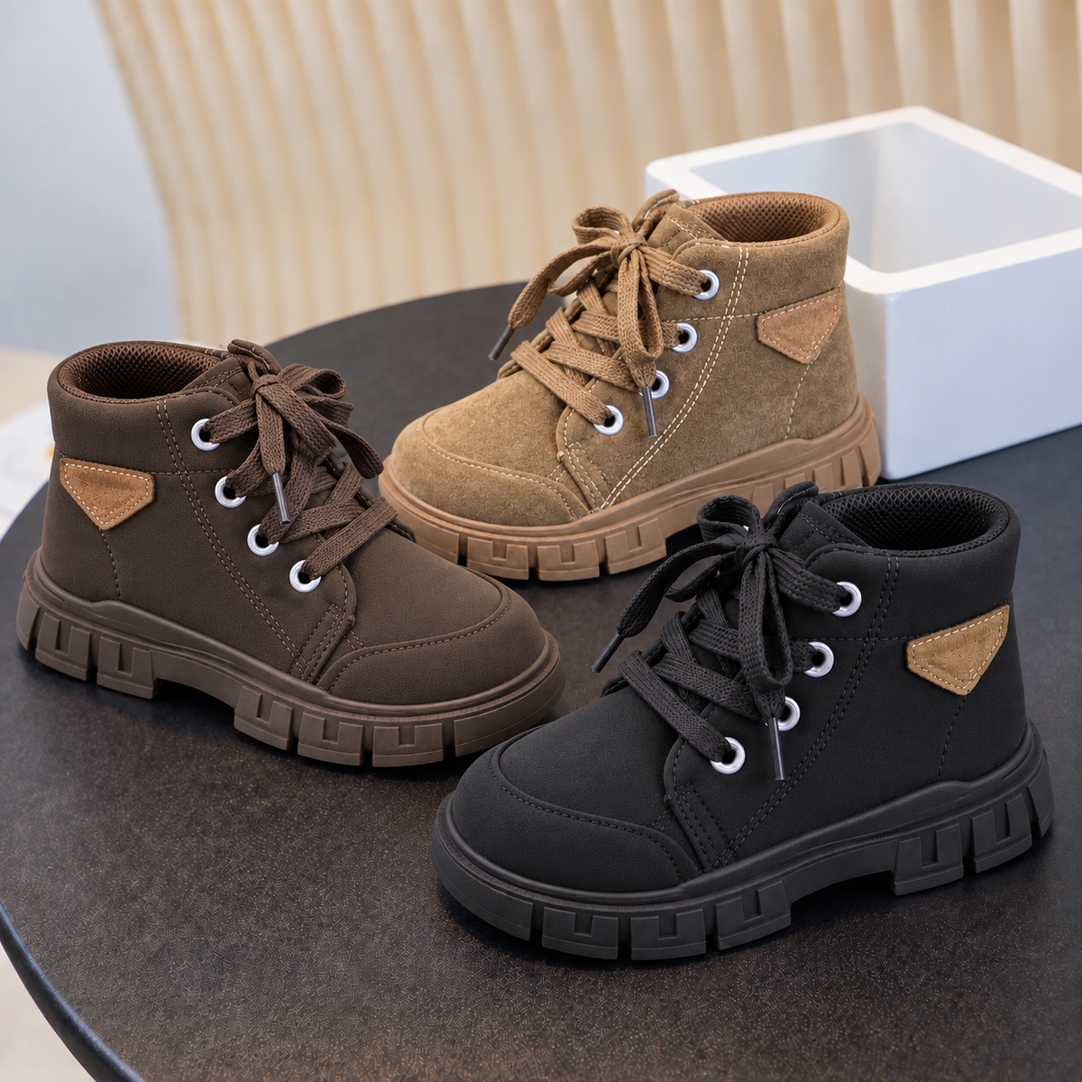 Kids’ Lace-Up Ankle Boots — Everyday Style in Classic Colors