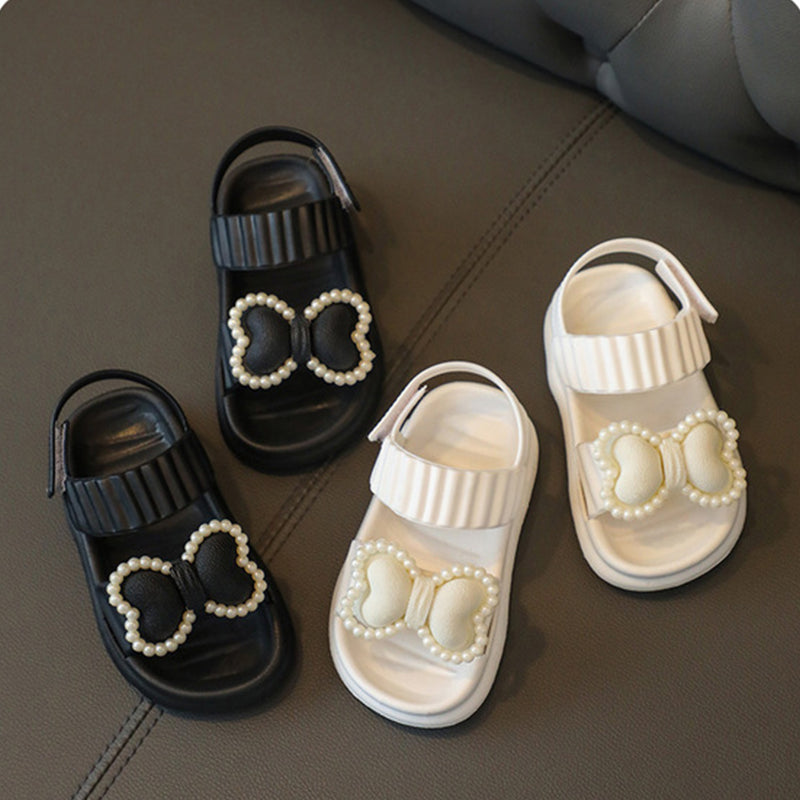 Beach Princess: Little Girls' Net Open-Toe Sandals with Non-Slip Sole