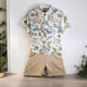 Ensemble haut fleuri et short tendance marron pour enfants