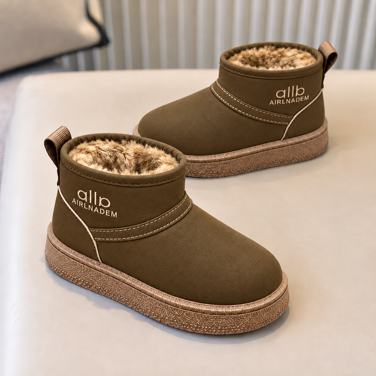 Bottines pour enfant doublées en polaire avec fermeture zippée latérale
