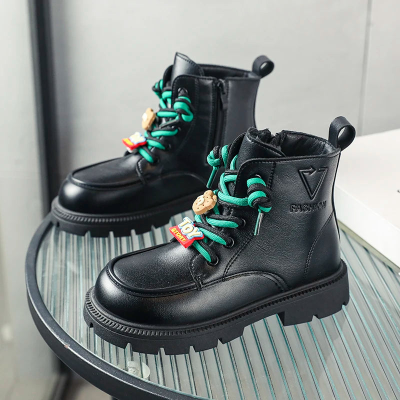 Charming English-Style Short Boots for Stylish Kids - Perfect Fall Footwear for Boys and Girls