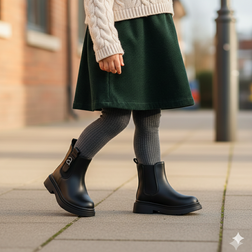 Bottines Chelsea épaisses pour filles : Matinées plus rapides, empiècements élastiques