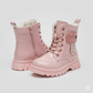 "Girls Stylish Shiny Patent Boots, Comfortable Warm Winter Boots for Kids"