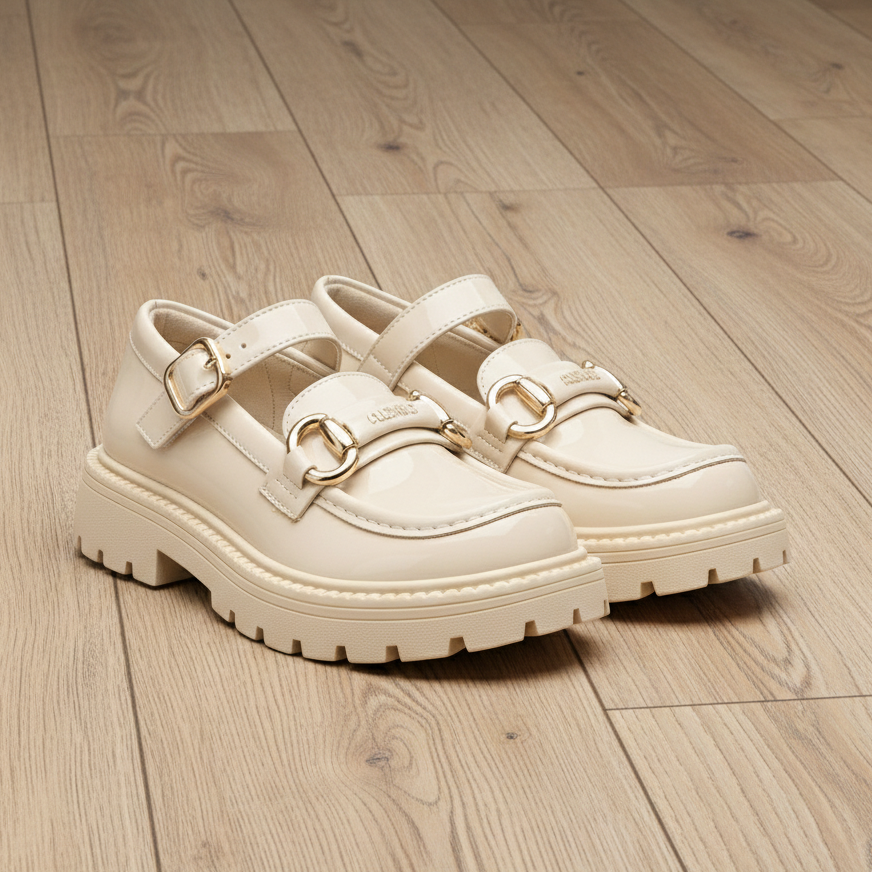 Nouvelles chaussures élégantes et stylées en cuir brillant pour les filles à la mode