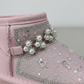 Kids Winter Glitter Boots with Pearls – Warm Fur Lined Non-Slip Ankle Shoes for Girls,
