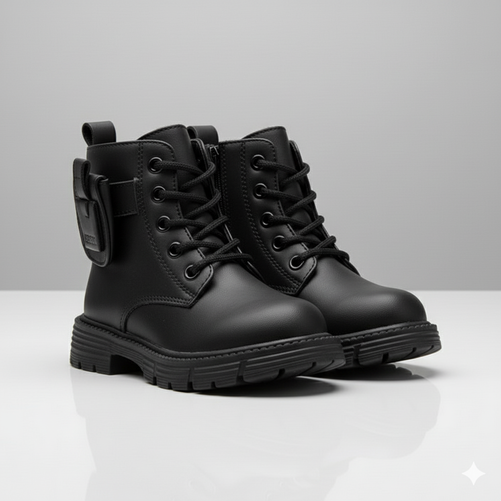 Girls'  boots: snug lace-up fit, lugged sole