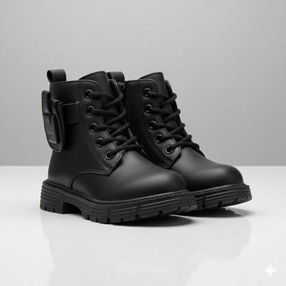 Girls'  boots: snug lace-up fit, lugged sole