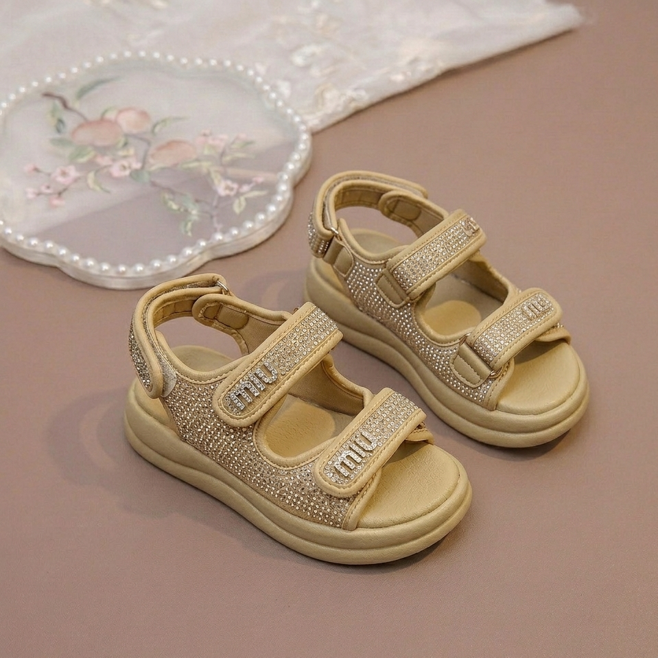 Stylish Girls’ Shiny Sandals – Comfort &  Elegance for Every Step