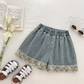 🌸 Ensemble floral en jean élégant pour filles – Style estival doux