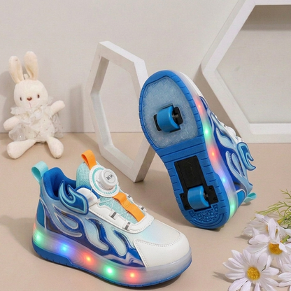 Baskets à roulettes unisexe à LED – Chaussures lumineuses avec système d'ajustement rapide