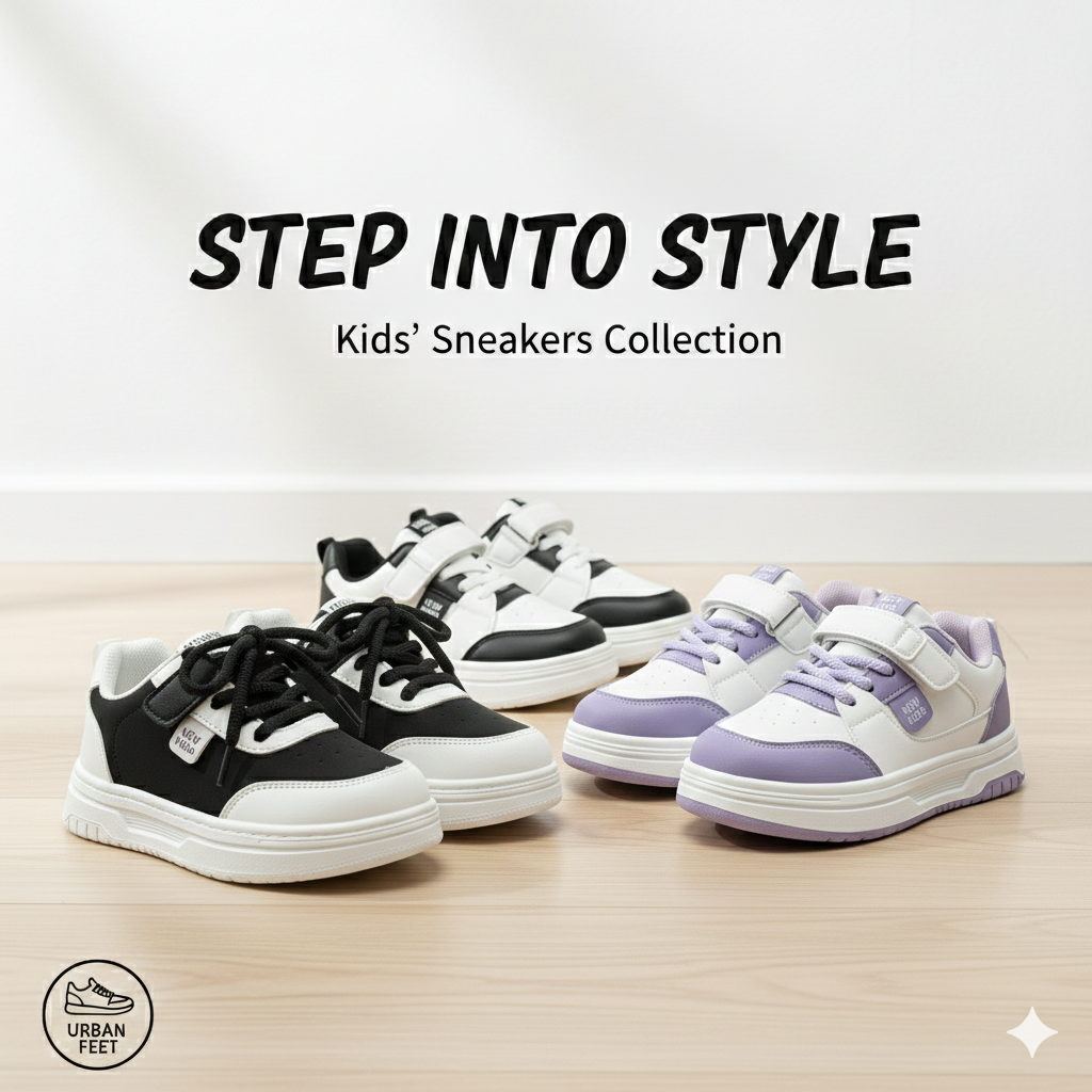 Kids Chunky Sneakers – Lightweight Platform Shoes with Velcro & Laces