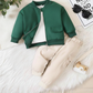 Stylish Baby Boy Suede Jacket & Cargo Pants Set – Cozy & Trendy Outfit for All Seasons