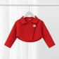 Girls Red Dress Set—Warm Bolero, Easy Front Buttons