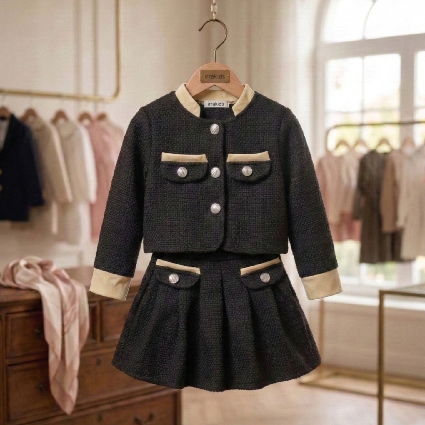 Ensemble veste et jupe élégantes  pour filles – Tenue de soirée classique