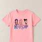 Ensemble d'été K-Pop pour filles – T-shirt rose et jupe en jean