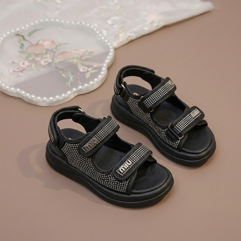 Stylish Girls’ Shiny Sandals – Comfort &  Elegance for Every Step