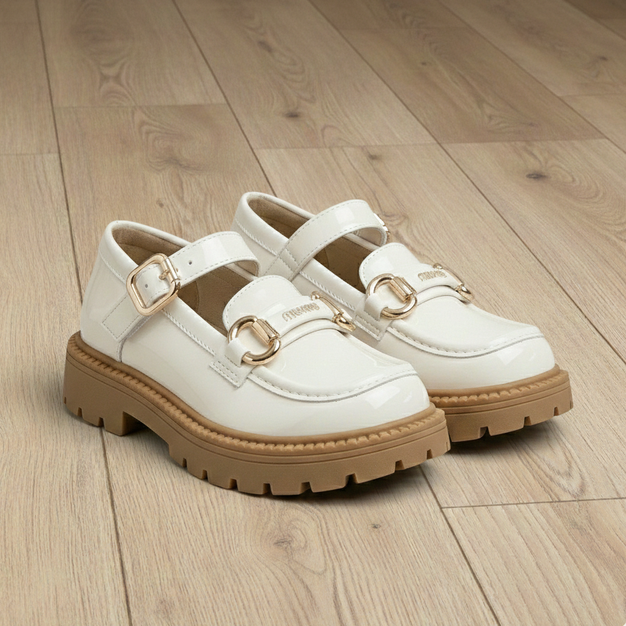 Nouvelles chaussures élégantes et stylées en cuir brillant pour les filles à la mode