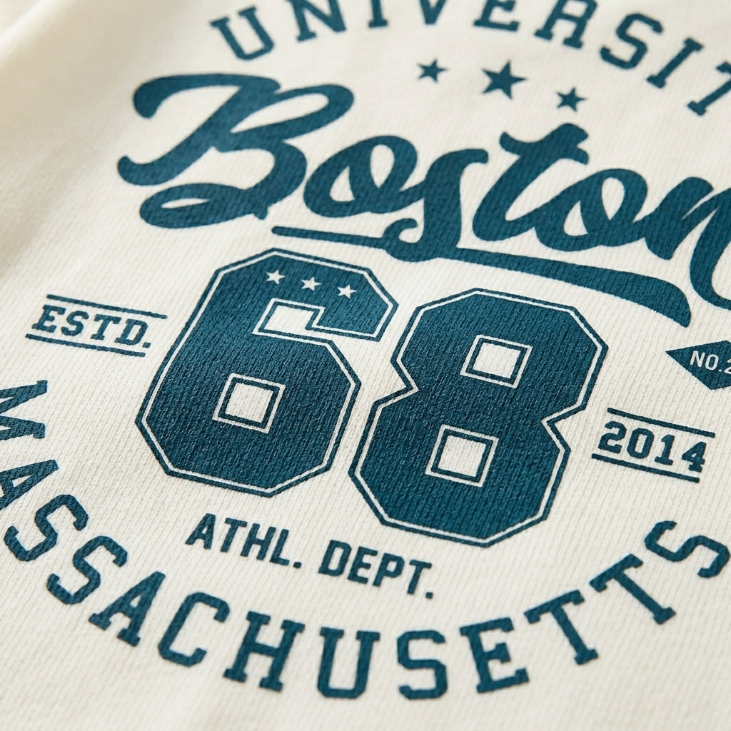 Ensemble t-shirt graphique « Boston Varsity » et short en jean pour garçons – Tenue décontractée d'été