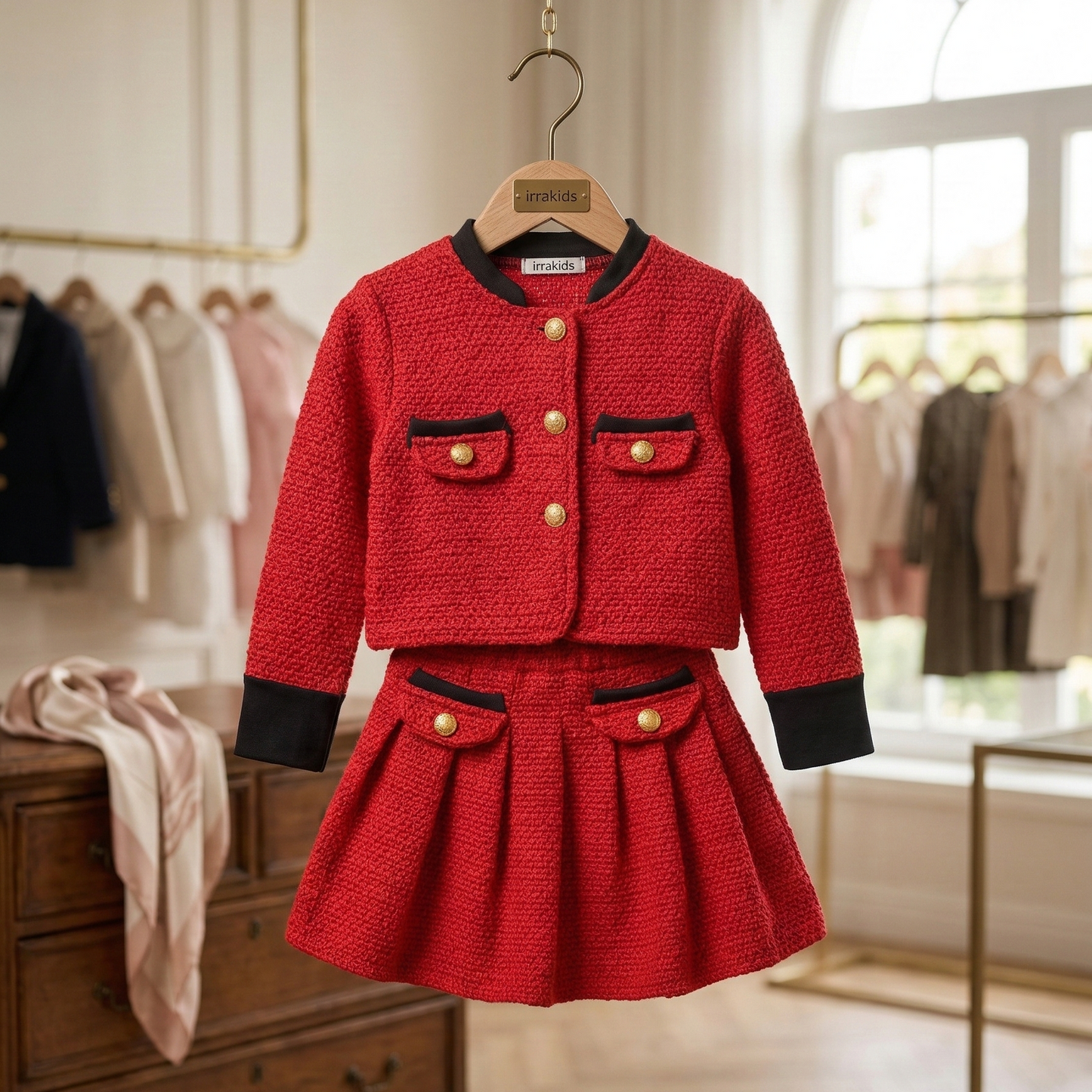 Ensemble veste et jupe élégantes  pour filles – Tenue de soirée classique