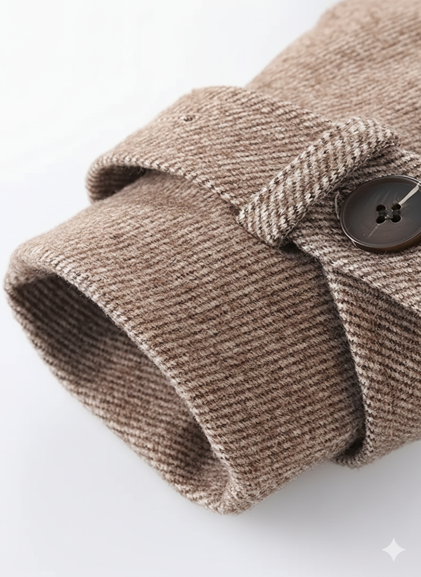 Girls' Autumn/Winter Casual Tweed Lapel Coat and Retro Pleated Skirt Two-Piece Set