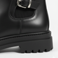 Bottines noires à boucle pour filles avec semelle épaisse