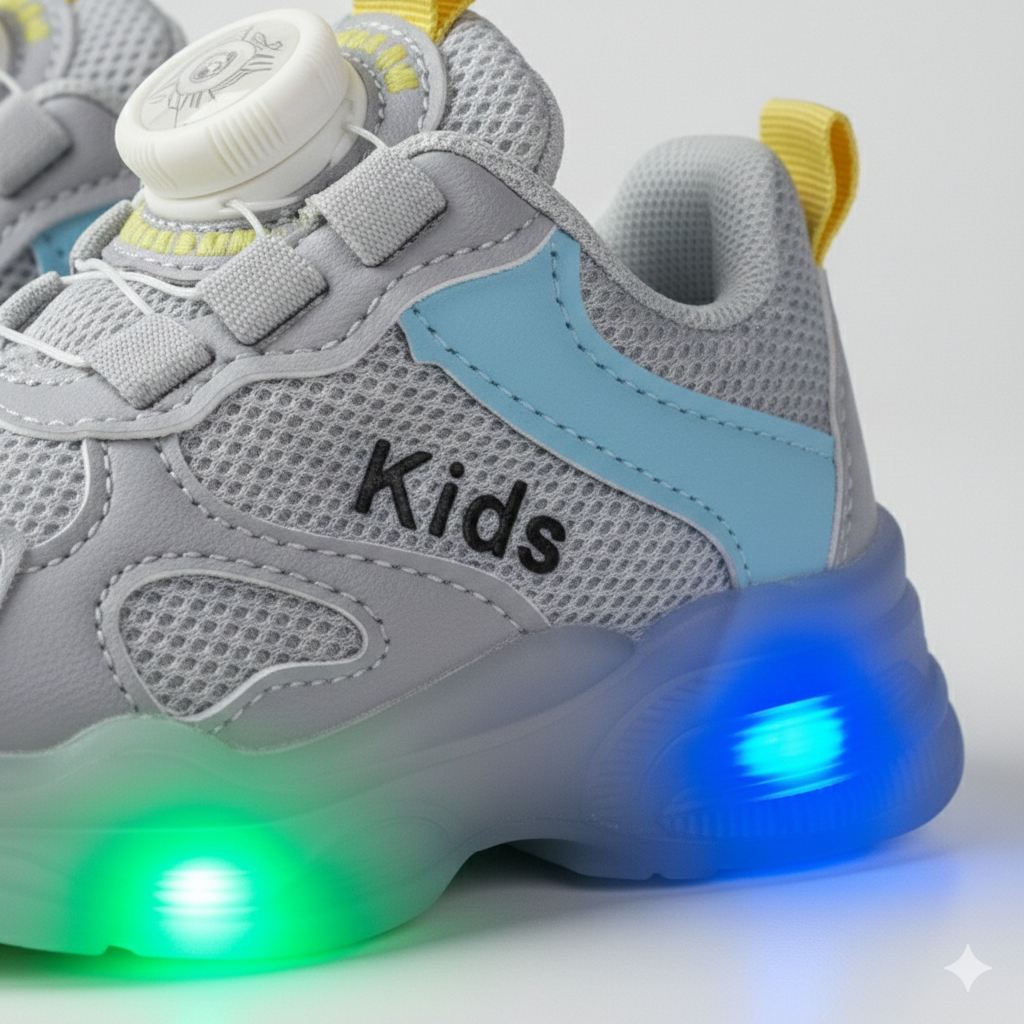 Kids LED Light-Up Sneakers with Dial Closure – Comfortable & Stylish Everyday Shoes