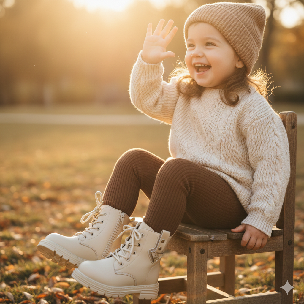 Girls’ Stylish Lace-Up Ankle Boots with Non-Slip Sole