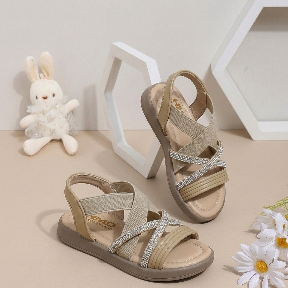 Stylish Girls Sandals with Sparkle Straps – Comfortable & Trendy Summer Shoes