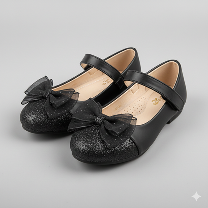 🌸 Chaussures Mary Jane élégantes à paillettes et nœud pour filles – Ballerines de fête et d'occasion spéciale
