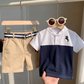 Boy's Stylish Two-Piece Horse Riding Embroidered Set for Spring & Summer "no belt"