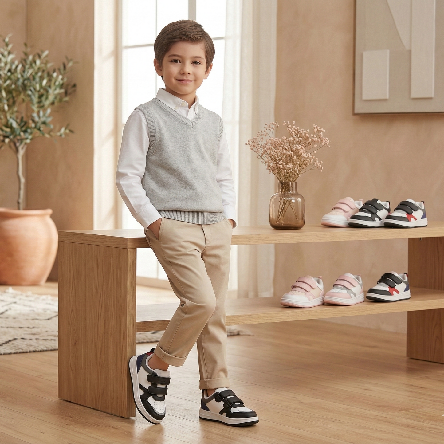 JLMAN Kids Premium Retro Court Sneakers - Uncompromising Everyday Style for Girls and Boys