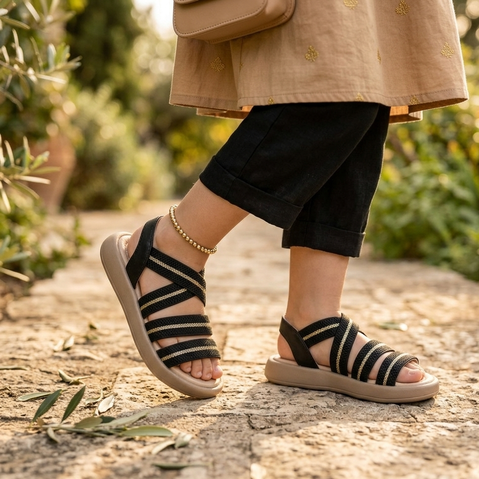 Sandales Confort Multibrides Fille – Chaussures d'Été Décontractées Légères