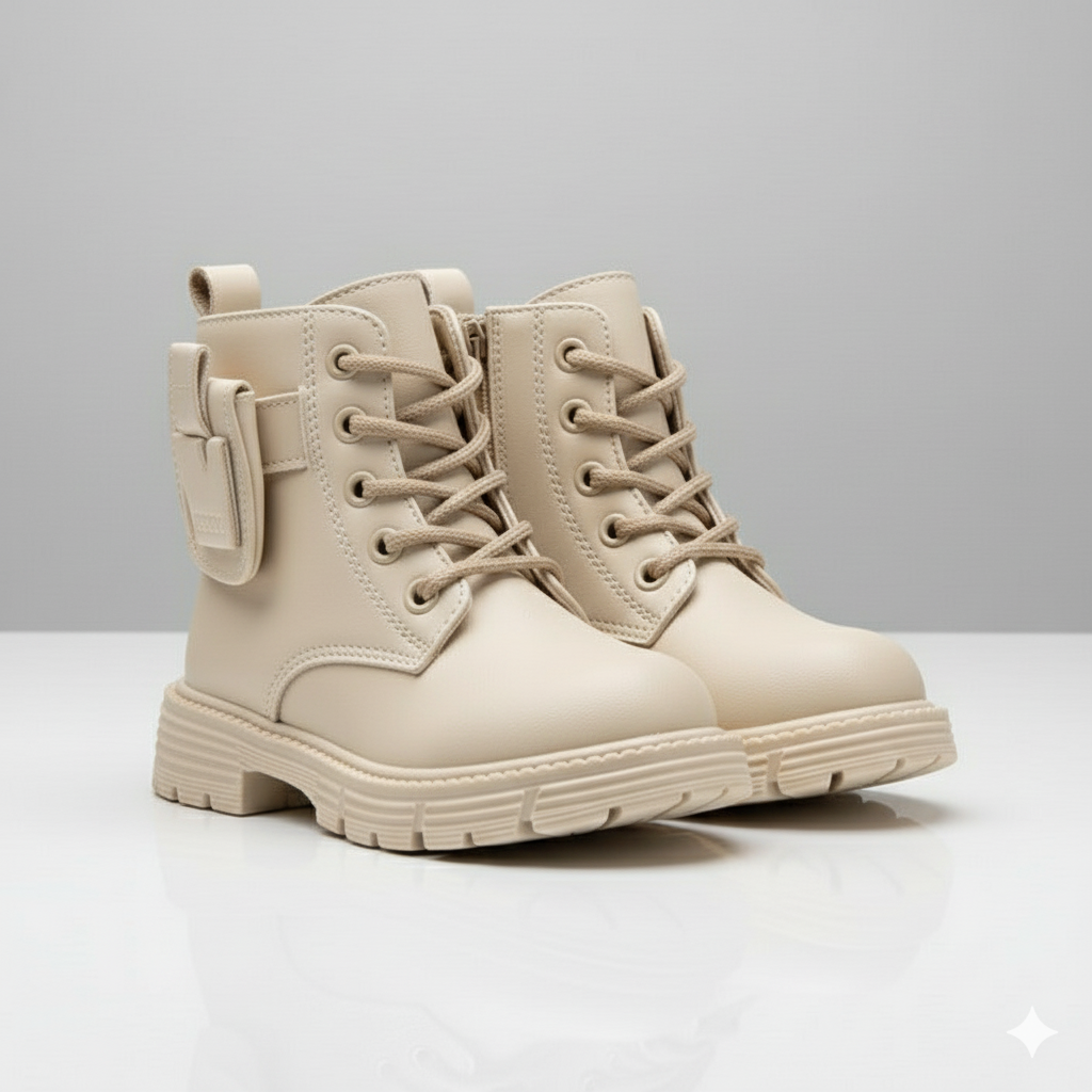 Girls'  boots: snug lace-up fit, lugged sole