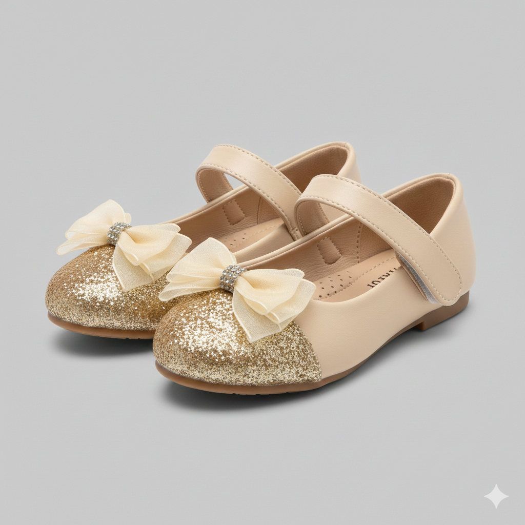 🌸 Chaussures Mary Jane élégantes à paillettes et nœud pour filles – Ballerines de fête et d'occasion spéciale