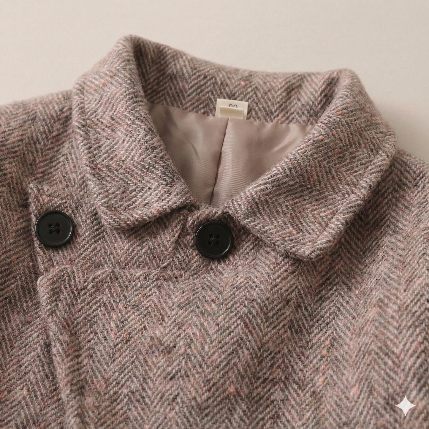 Ensemble deux pièces automne/hiver pour fille : manteau à revers en tweed décontracté et jupe plissée rétro