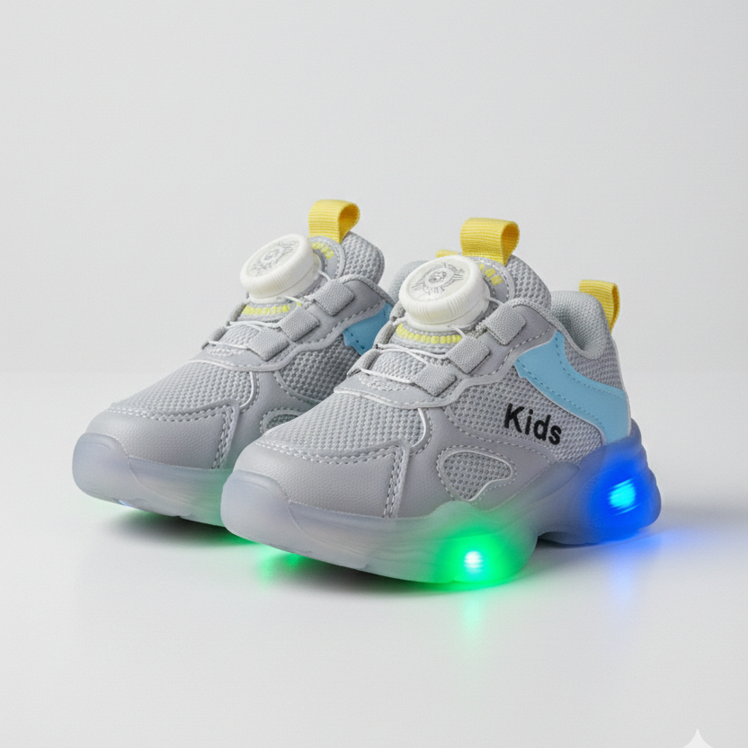 Kids LED Light-Up Sneakers with Dial Closure – Comfortable & Stylish Everyday Shoes
