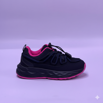 Kids' Chunky Sole Trail Sneakers with Bungee Laces