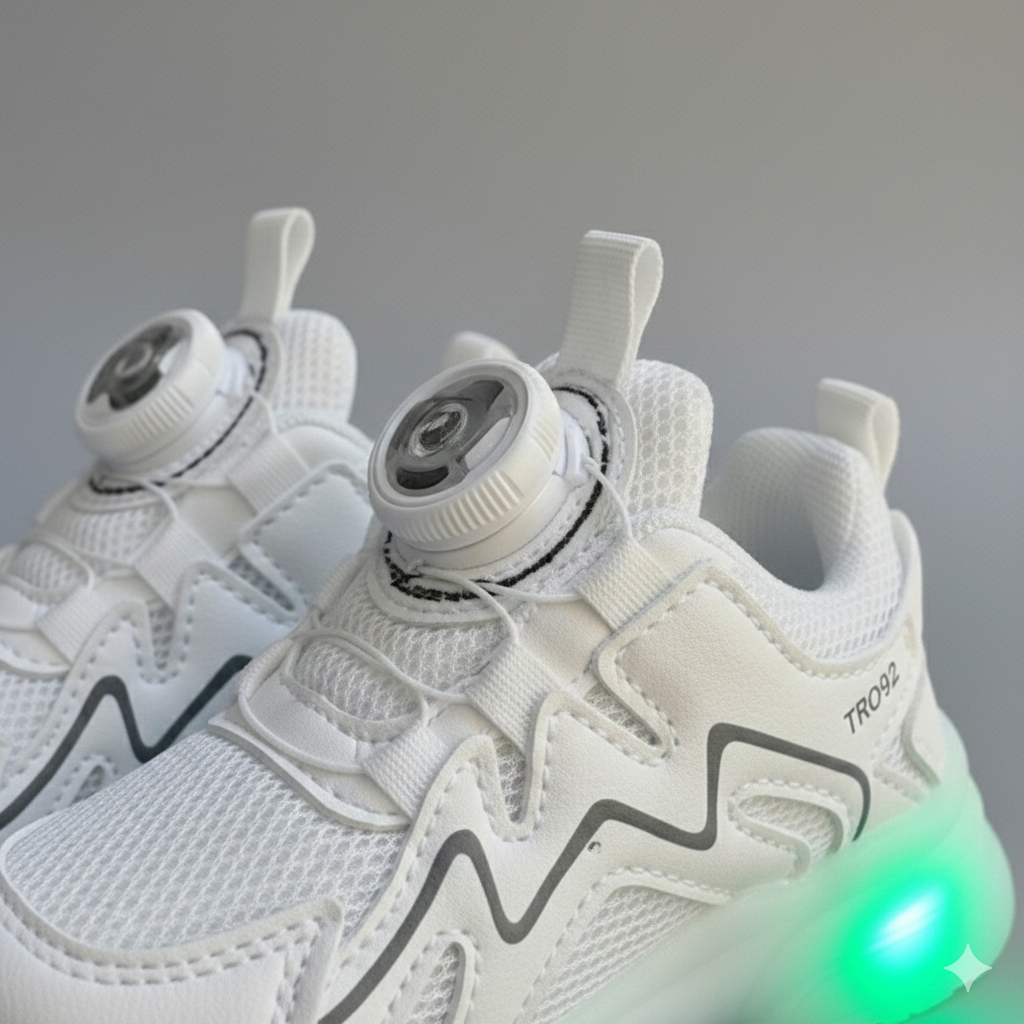 Kids LED Sport Sneakers with Dial Closure – Light-Up Comfort & Style