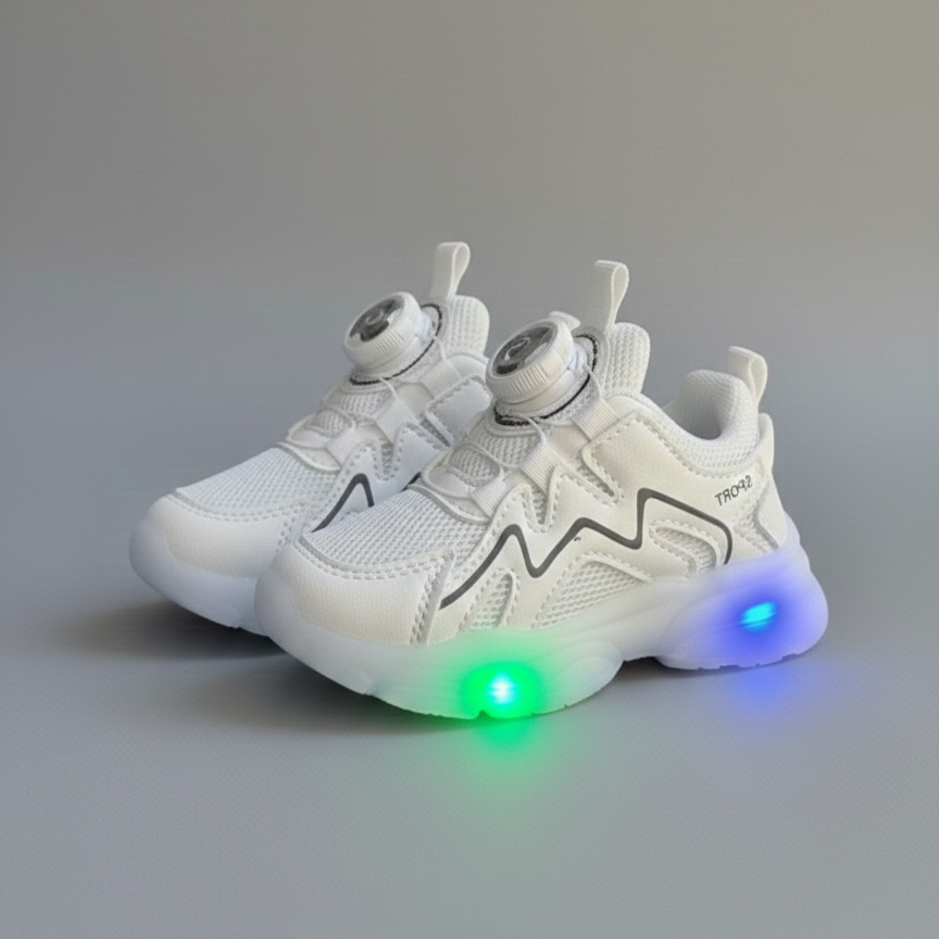 Kids LED Sport Sneakers with Dial Closure – Light-Up Comfort & Style