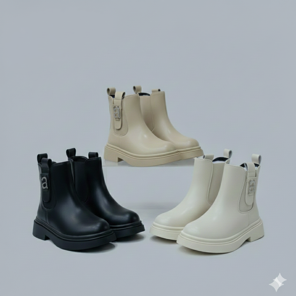 Bottines Chelsea épaisses pour filles : Matinées plus rapides, empiècements élastiques