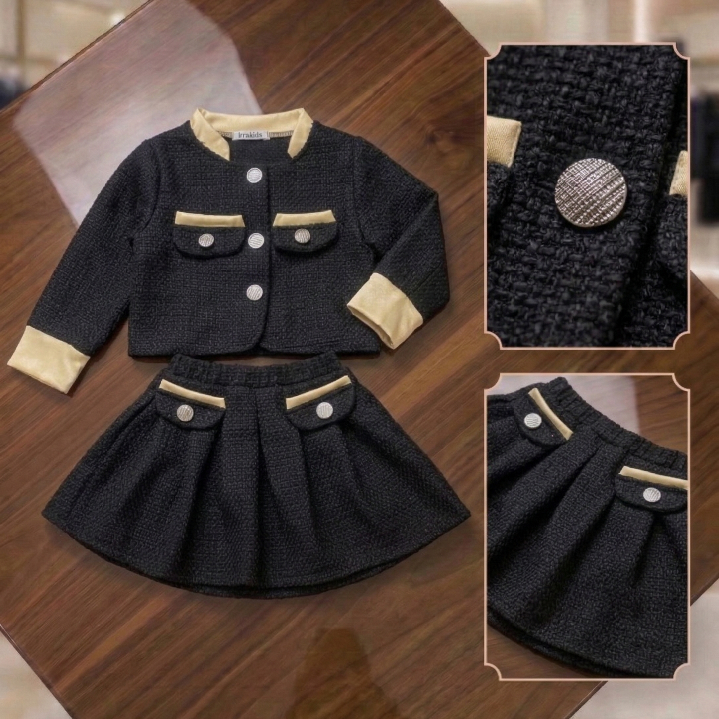 Ensemble veste et jupe élégantes  pour filles – Tenue de soirée classique