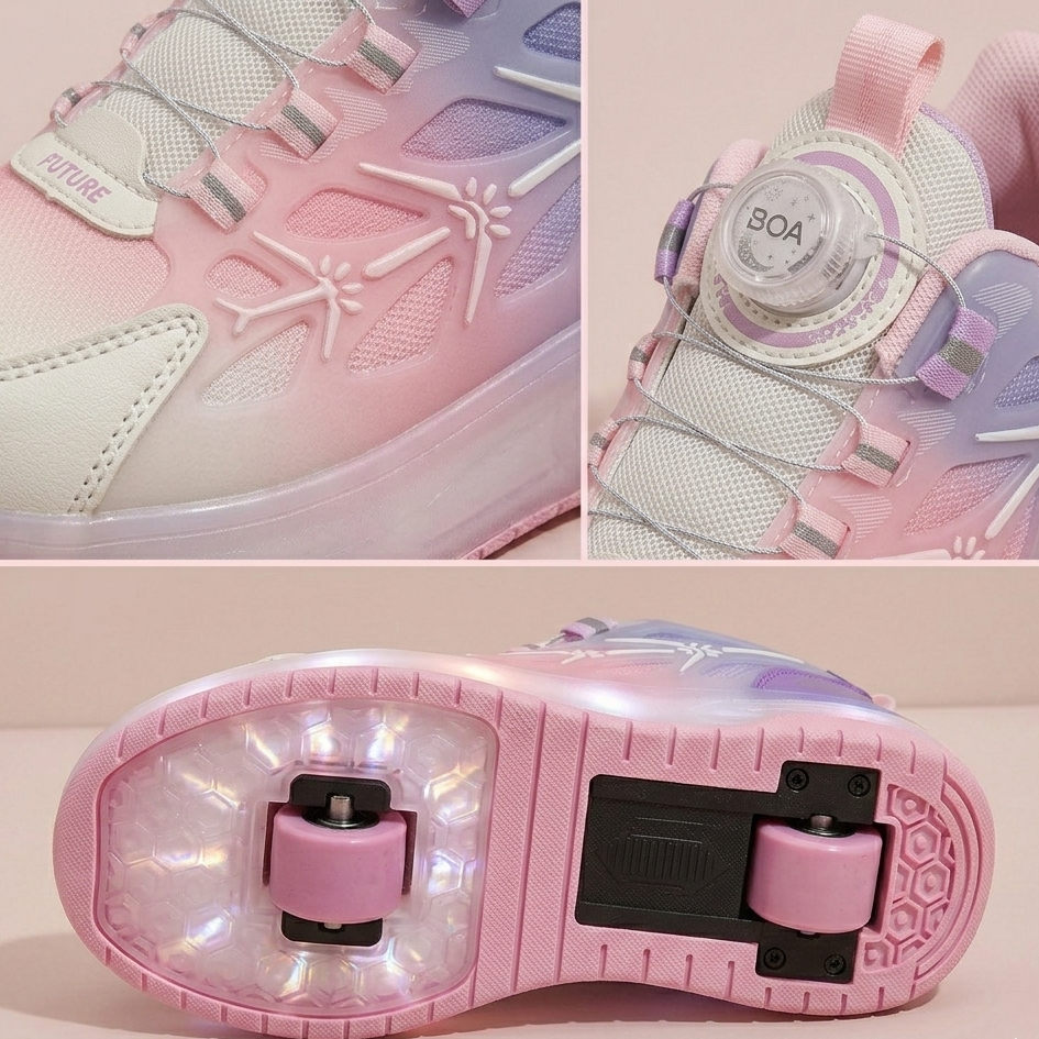 Kids LED Roller Sneakers with Wheels – Light-Up Sport Shoes