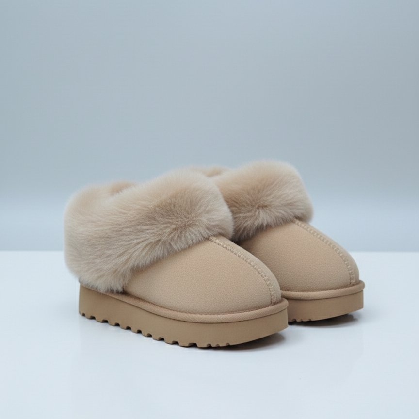 Girls Faux Fur Winter Boots – Warm, Soft & Anti-Slip Cozy Shoes