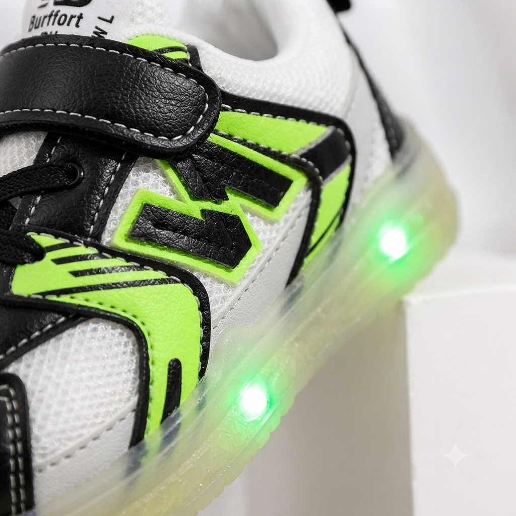 Kids’ LED Light-Up Sneakers with Adjustable Velcro Strap