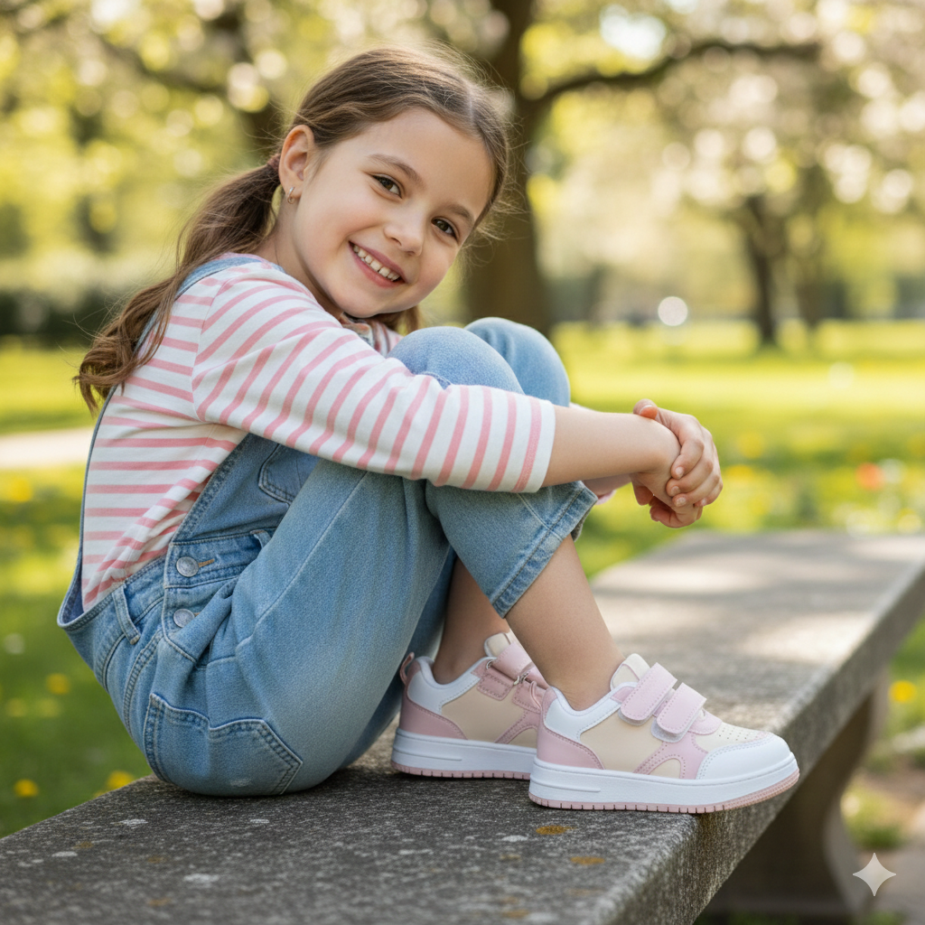 Kids Casual Sneakers with Velcro Closure – Stylish & Comfortable