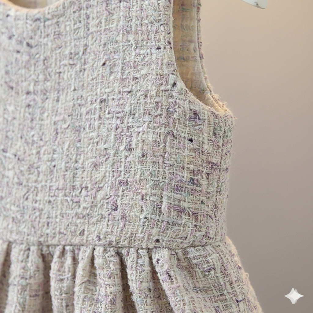 🌸 Elegant Winter Girl Set – Soft Coat, Plaid Dress & Mini Bag 🌸